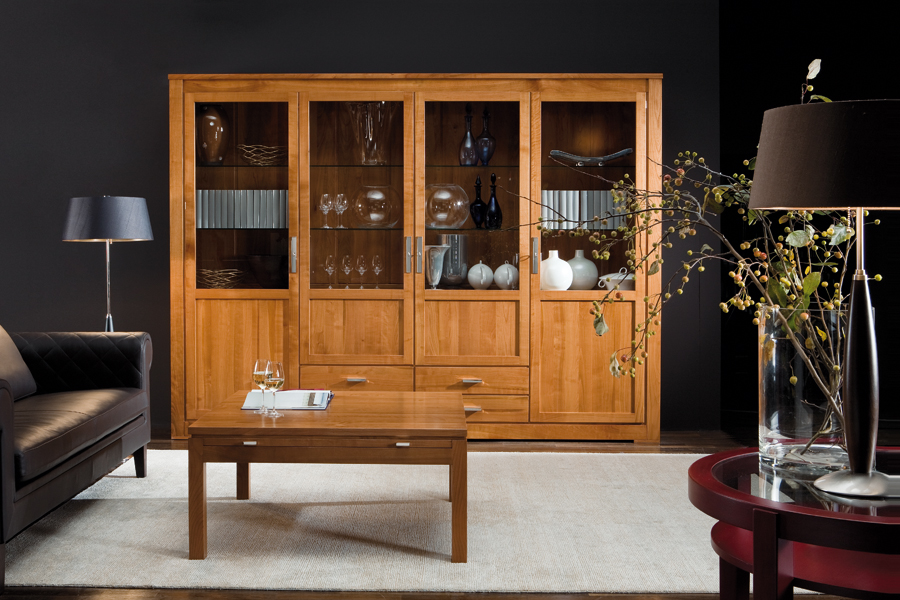 Wohnschrank-Couchtisch-Bordeaux